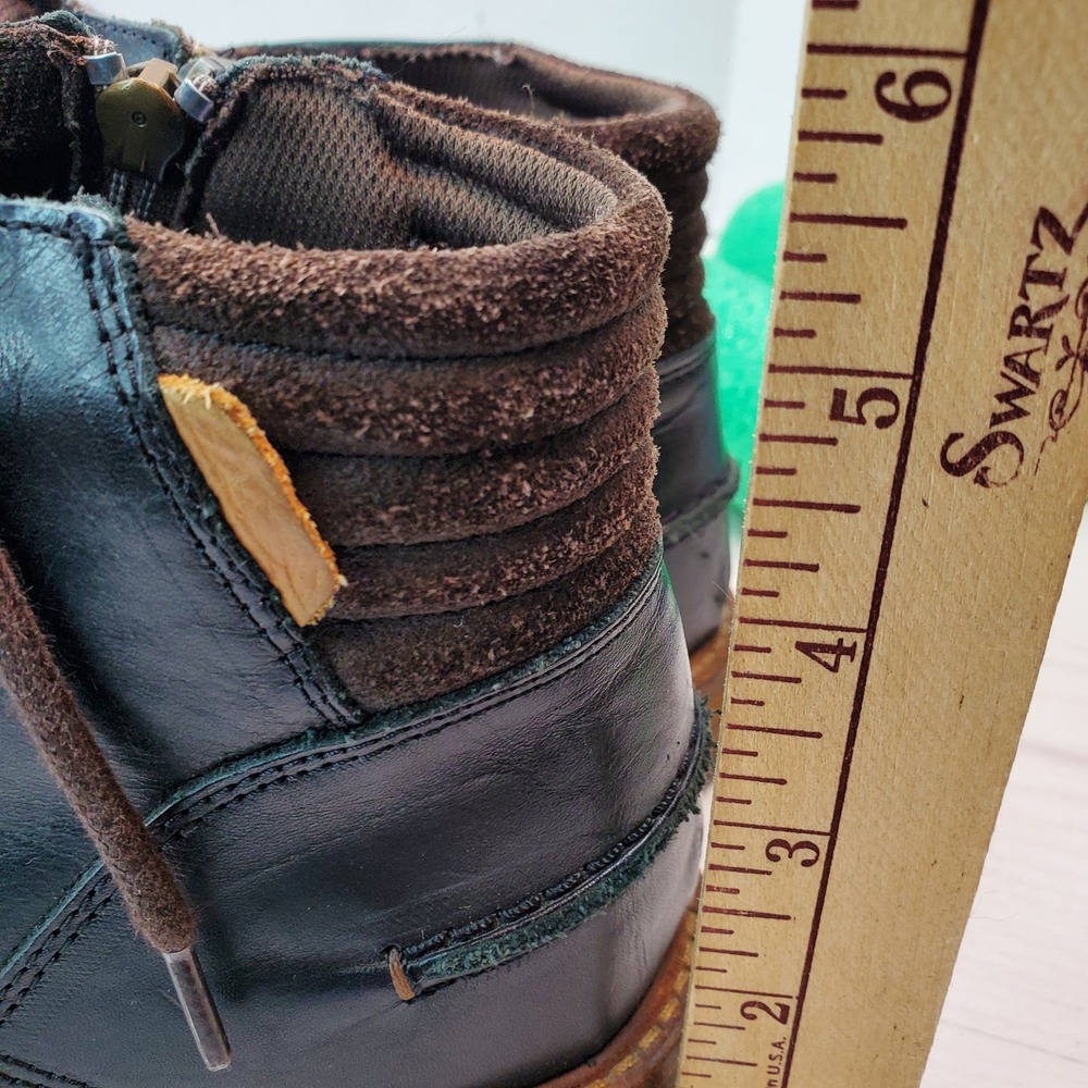 K Swiss Holten Boots Black Leather Side Zip Lace Up‎ Comfort Footbed Size 11 - Picture 6 of 13